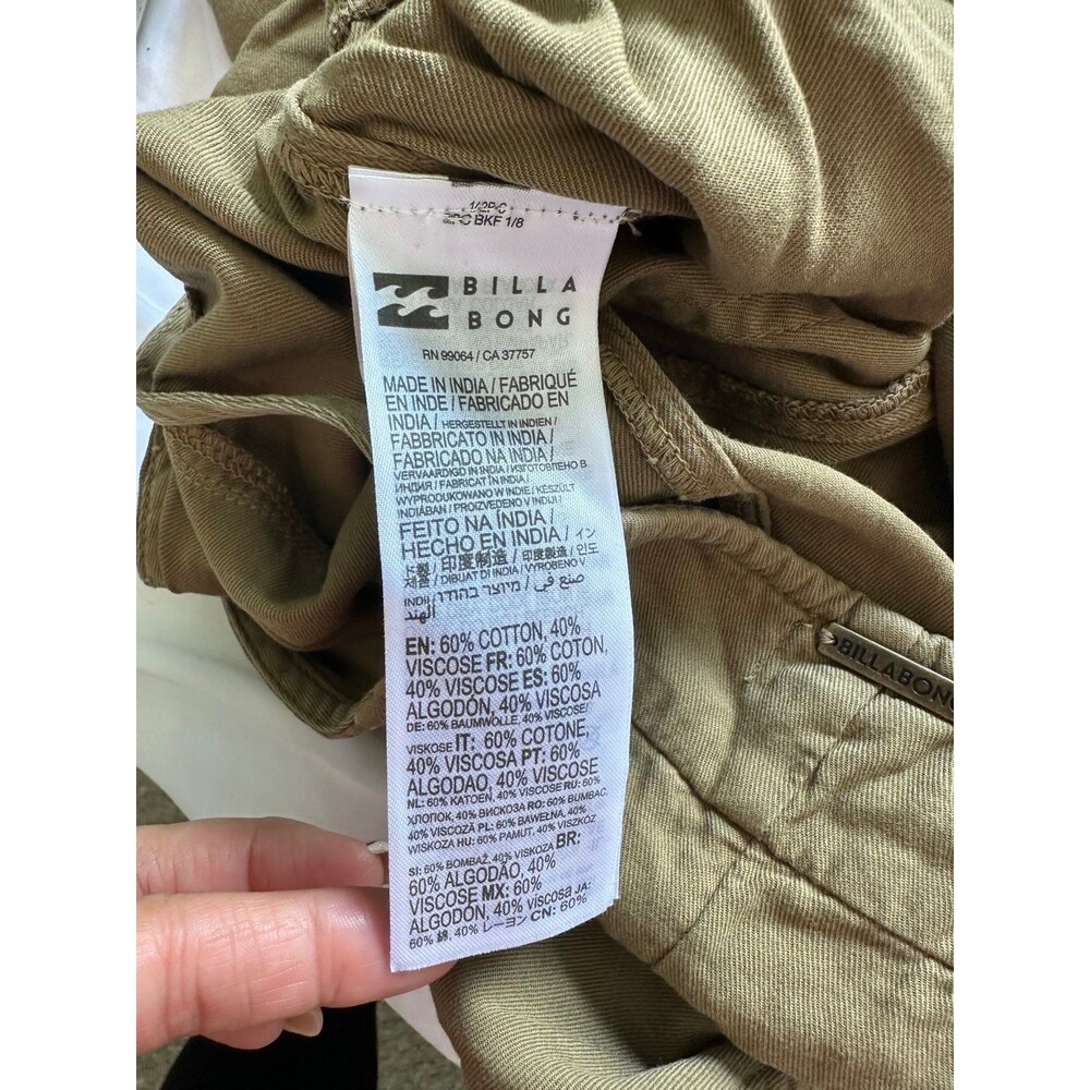 Billabong Wild Pursuit Adjustable Tie Front Straps Short Dungarees Romper M - Picture 10 of 11